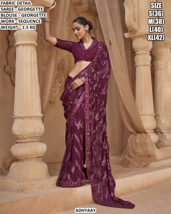 Designer Georgette Saree With Sequin Work
