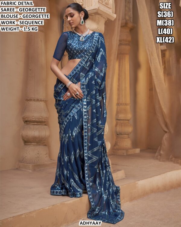 Designer Georgette Saree With Sequin Work