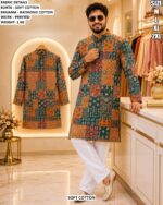 Men’s Printed Soft Cotton Kurta Pajama Set