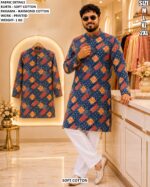Men’s Printed Soft Cotton Kurta Pajama Set