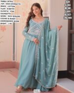 Georgette Anarkali Gown With Embroidered Dupatta