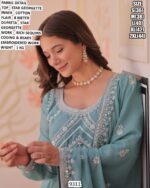 Georgette Anarkali Gown With Embroidered Dupatta