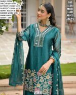 Mirror Work Crush Satin Festive Suit For Women