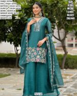 Mirror Work Crush Satin Festive Suit For Women