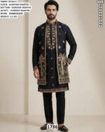 Men’s Embroidered Kurta Pajama With Designer Jacket