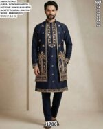Men’s Embroidered Kurta Pajama With Designer Jacket