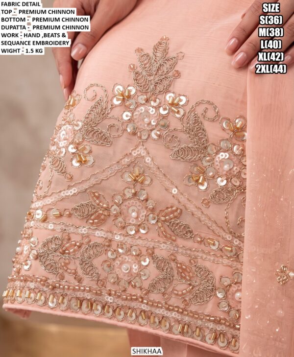 Premium Chinon Embroidered Palazzo Suit Set