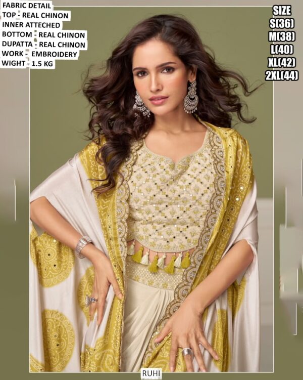 Women Embroidered Chinon Indo Western OutfiT