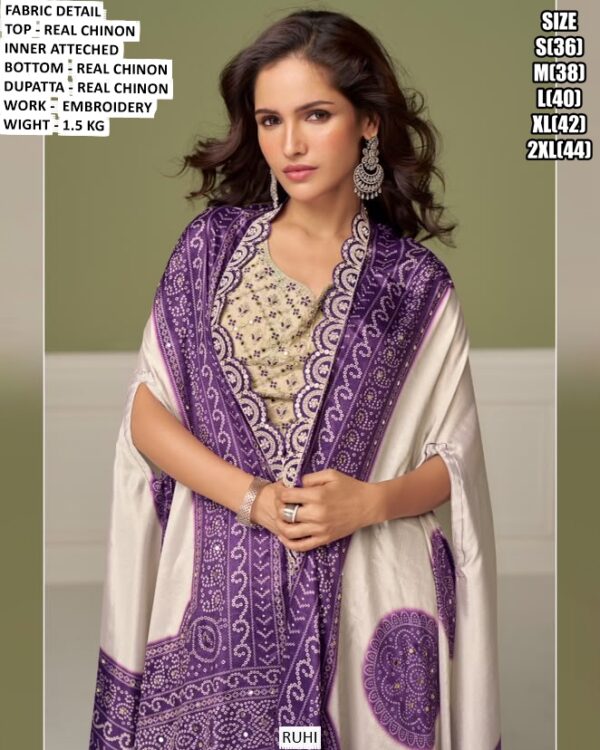 Women Embroidered Chinon Indo Western OutfiT