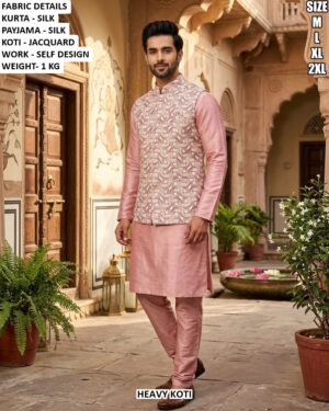 Traditional Silk Kurta Set For Festive Wear For Men