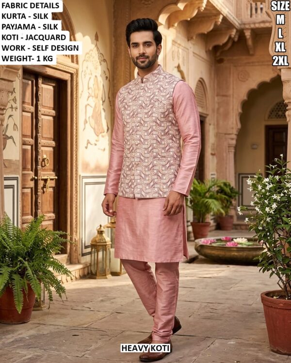 Traditional Silk Kurta Set For Festive Wear For Men