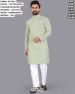 Men Cotton Chikankari Embroidered Kurta Pajama Set