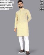 Men Cotton Chikankari Embroidered Kurta Pajama Set