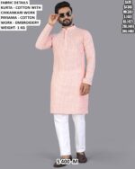 Men Cotton Chikankari Embroidered Kurta Pajama Set