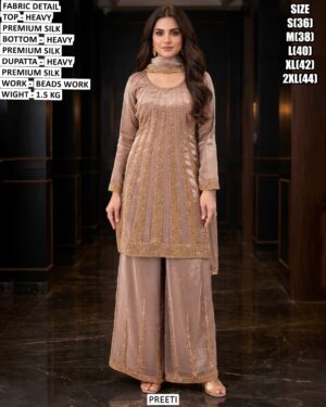 Stylish Party Wear Suit With Beads Work