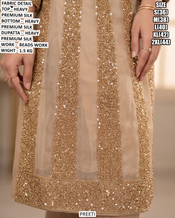 Stylish Party Wear Suit With Beads Work