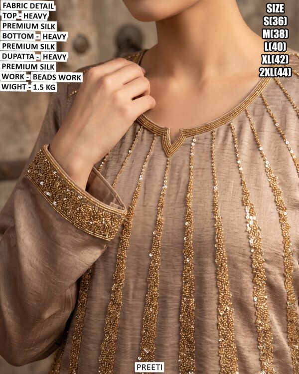 Stylish Party Wear Suit With Beads Work