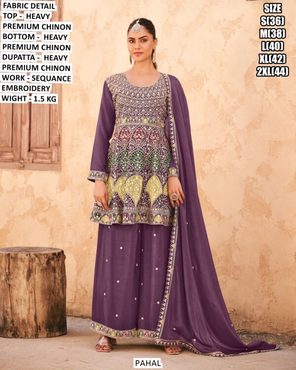 Heavy Embroidered Suit Set For Special Occasions