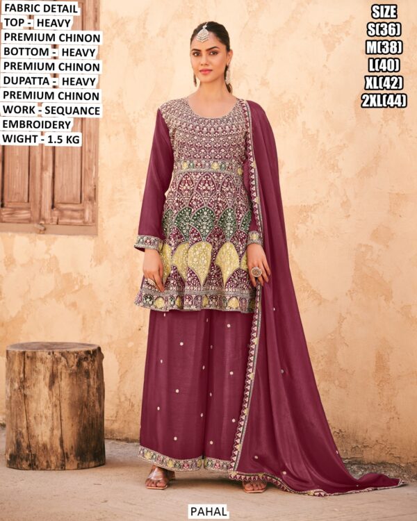 Heavy Embroidered Suit Set For Special Occasions