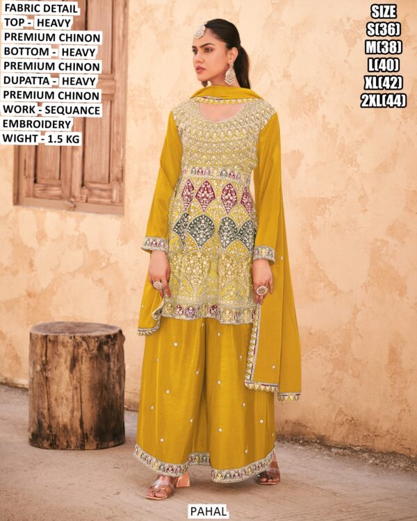 Heavy Embroidered Suit Set For Special Occasions