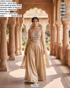 Designer Palazzo Set For Women With Beads Work
