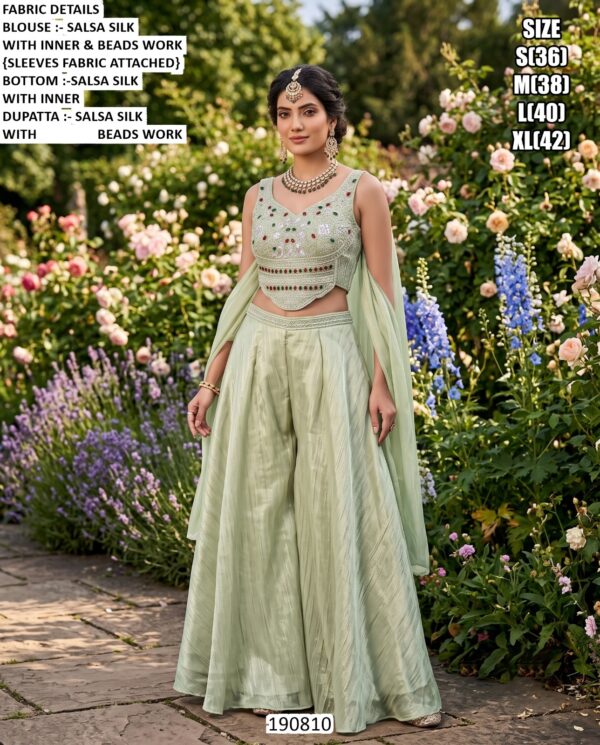 Designer Palazzo Set For Women With Beads Work