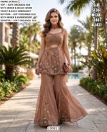 Festive Organza Top With Flared Sharara