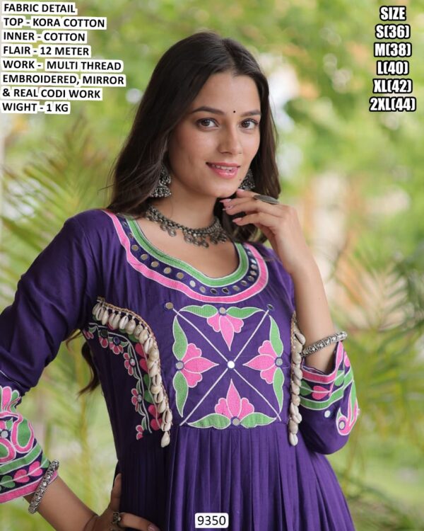 Beautiful Kora Cotton Festive Wear Gown For Navratri