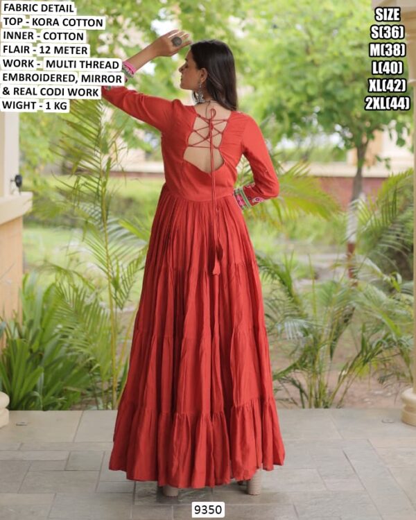 Beautiful Kora Cotton Festive Wear Gown For Navratri