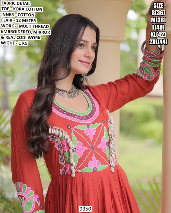 Beautiful Kora Cotton Festive Wear Gown For Navratri