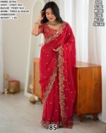 Fendy Silk Saree With Thread Embroidery