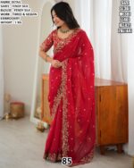 Fendy Silk Saree With Thread Embroidery