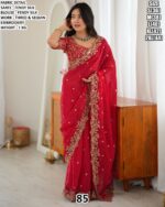 Fendy Silk Saree With Thread Embroidery