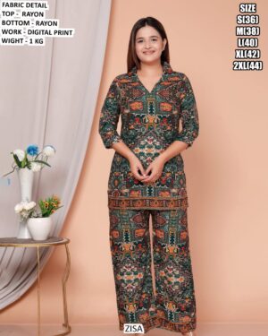 Casual Wear Printed Shirt And Pant Set