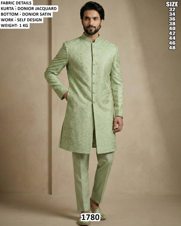 Men’s Self Design Indo Western Wedding Outfit