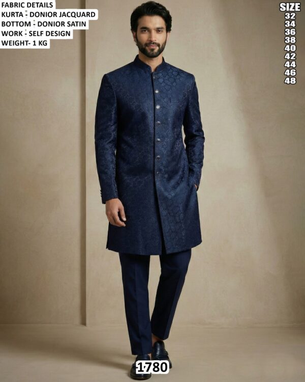 Men’s Self Design Indo Western Wedding Outfit
