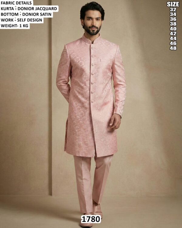 Men’s Self Design Indo Western Wedding Outfit
