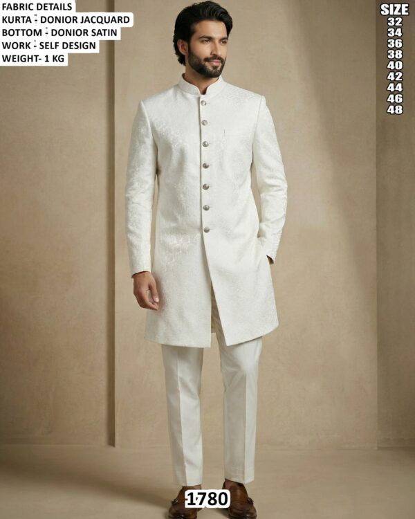 Men’s Self Design Indo Western Wedding Outfit