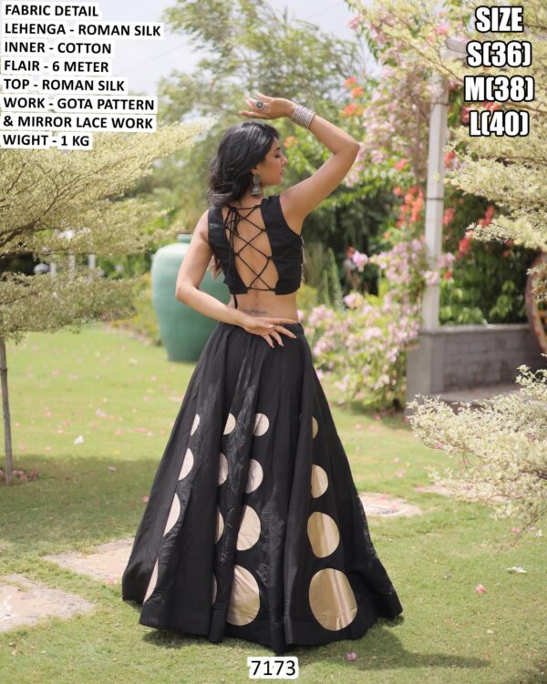 Modern Roman Silk Lehenga For Special Navratri