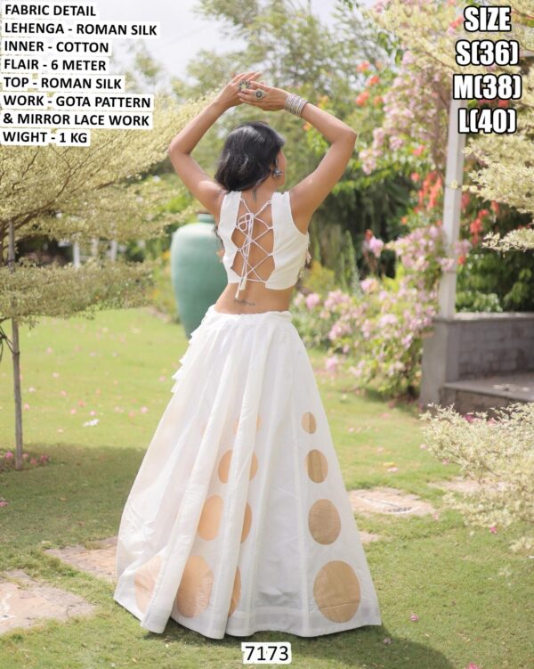 Modern Roman Silk Lehenga For Special Navratri