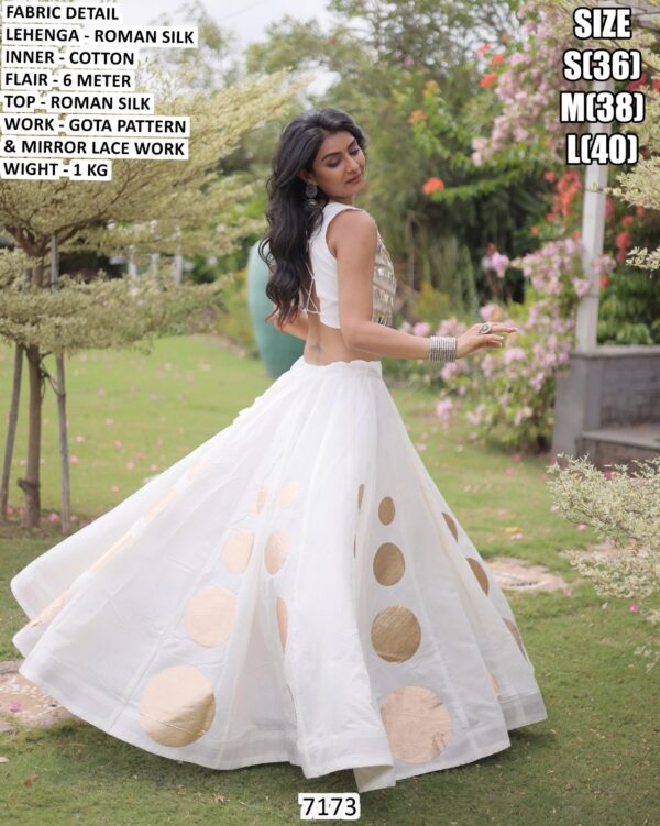 Modern Roman Silk Lehenga For Special Navratri