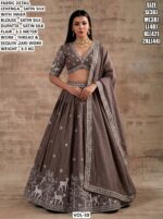 Designer Satin Silk Lehenga With Zari Work
