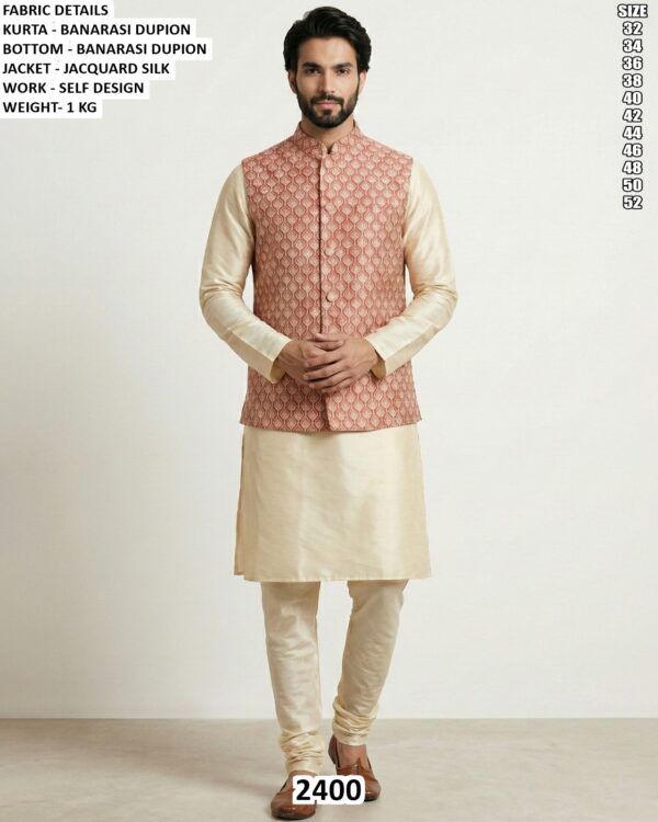 Festive Wear Banarasi Kurta Pajama For Men