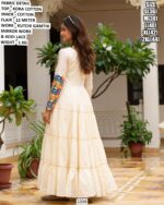 Designer Kora Cotton Gown With Kutchi Work