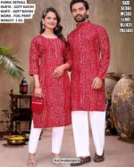 Matching Couple Kurta Kurti Set In Soft Rayon