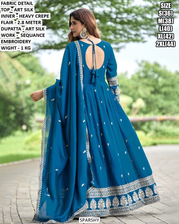 Beautiful Sequin Embroidery Gown For Women