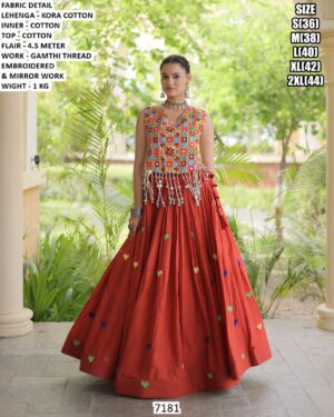 Gamthi Thread Work Lehenga For Special Celebrations