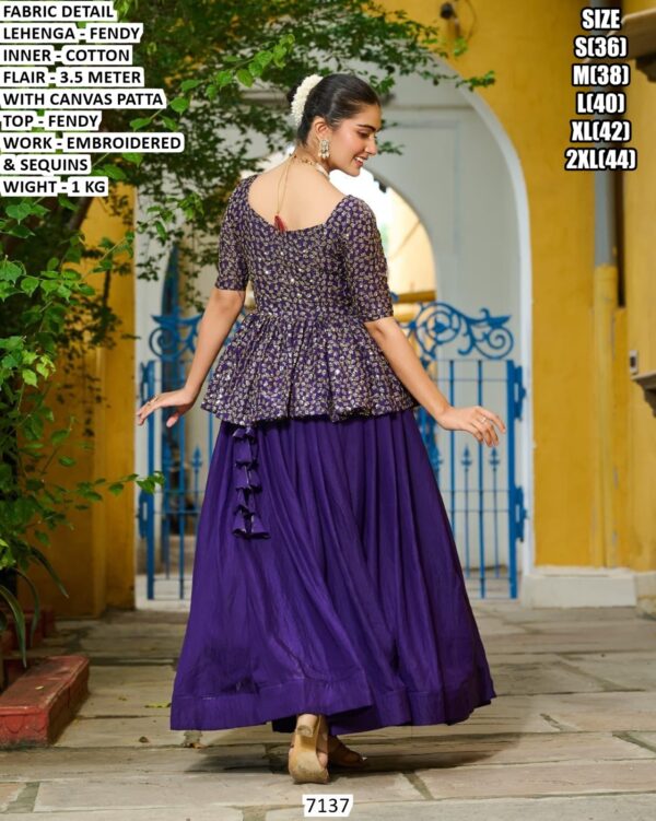 Fendy Lehenga With Embroidered Peplum Top