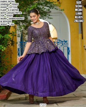 Fendy Lehenga With Embroidered Peplum Top