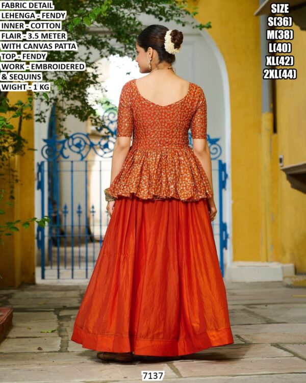 Fendy Lehenga With Embroidered Peplum Top